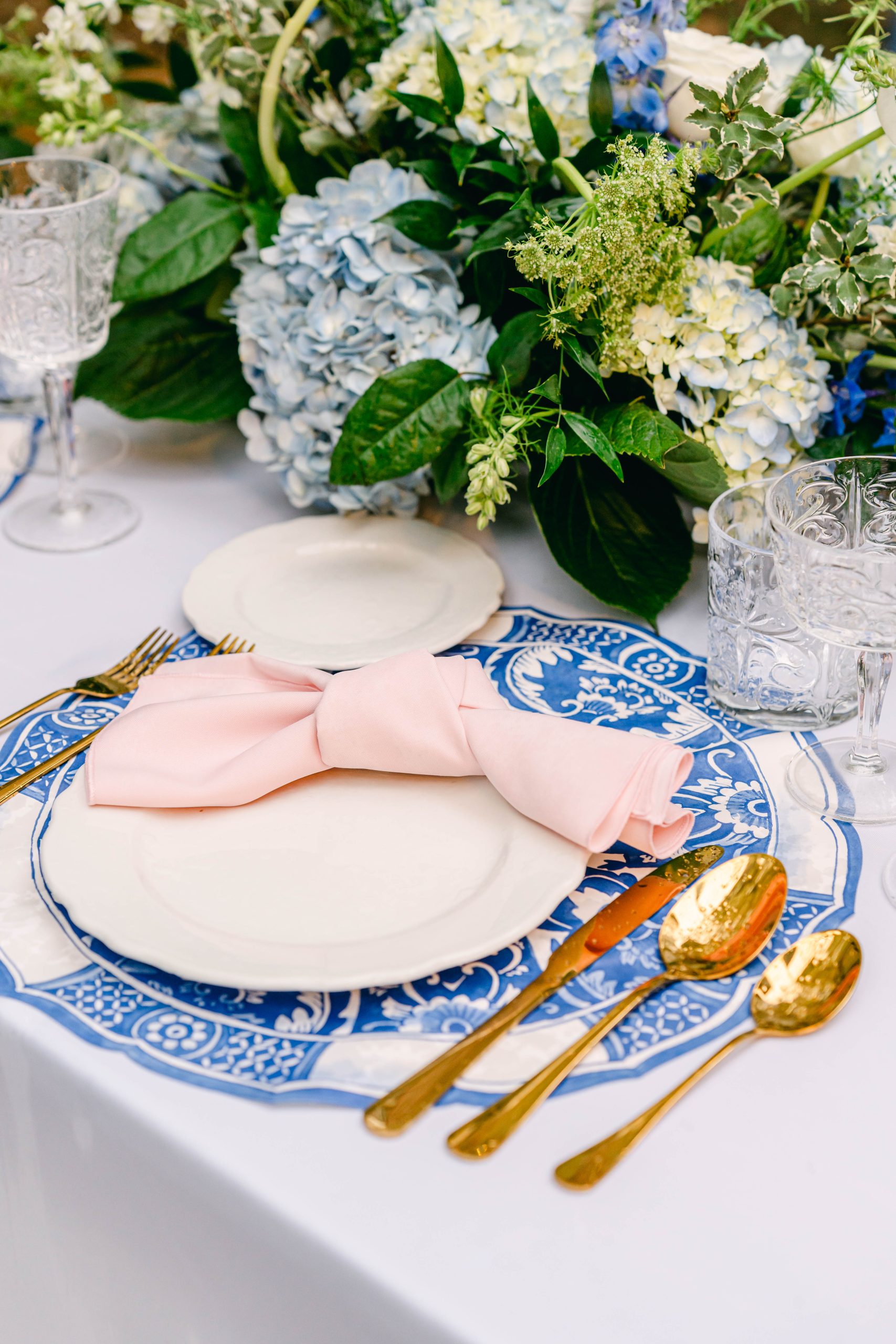 blue vintage china wedding