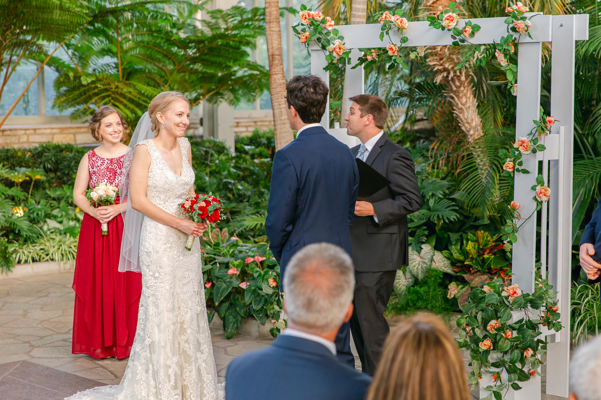 a man and woman in a wedding dress