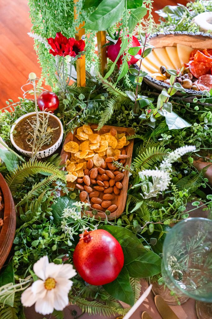 Spanish themed food and floral display