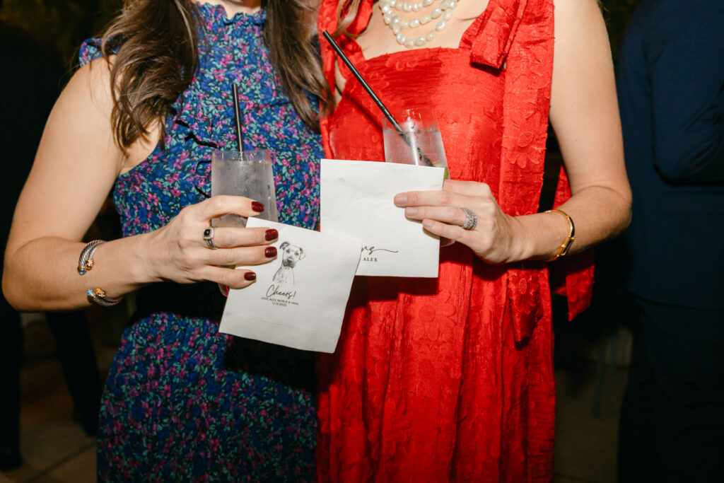 Cocktail napkins with a dog