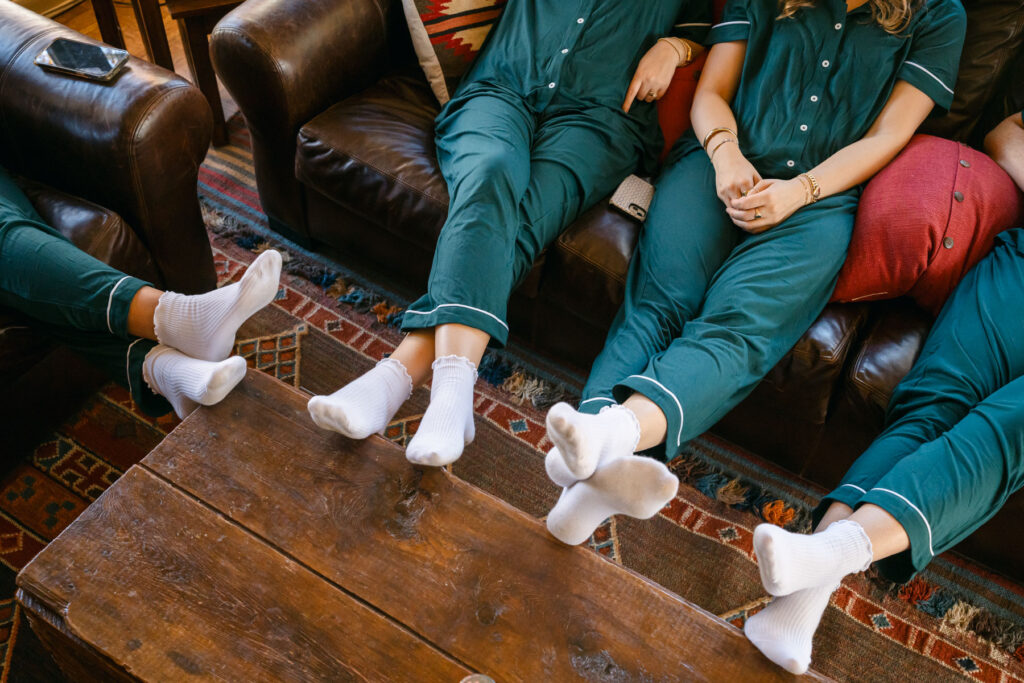 bridesmaids with ruffle socks