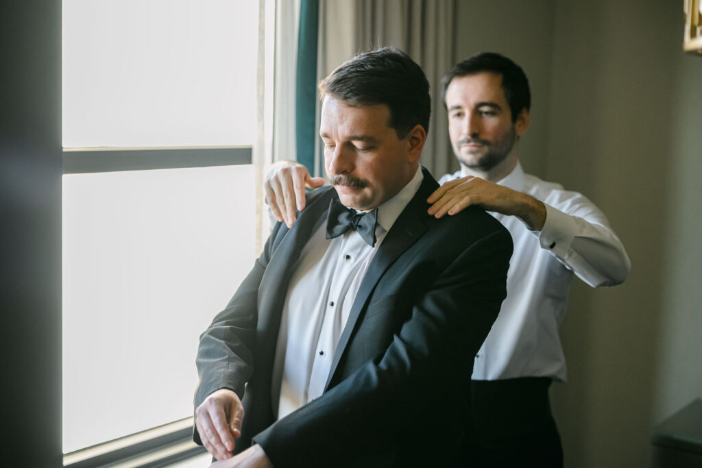 Chase park plaza st Louis groom getting ready