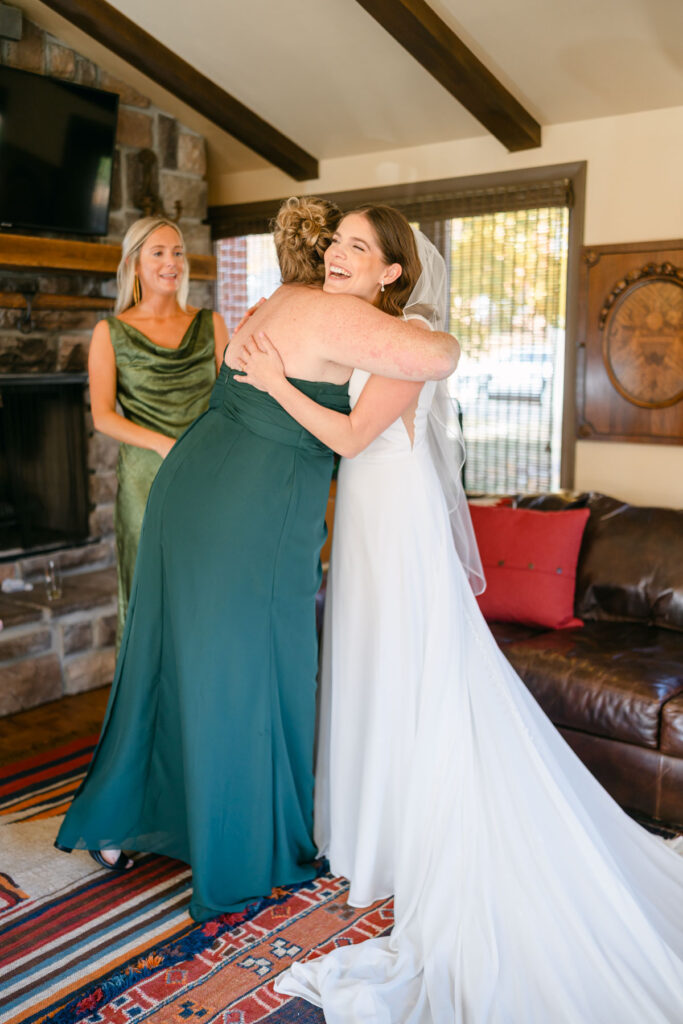 first look with bridesmaids