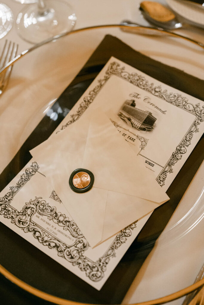 The Coronado St. Louis wedding menu